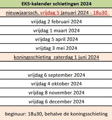 Schieting kalender 2023